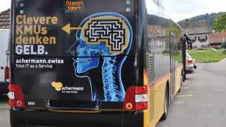 Werbung Postauto Acherman ICT-Services AG