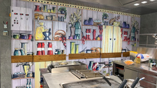 Küchenrückwand Digitaldruck foliert Restaurant Hirschen Oberkirch